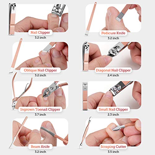 Vabogu Manicure Set, Pedicure Kit, Nail Clippers, Professional Grooming Kit, ...