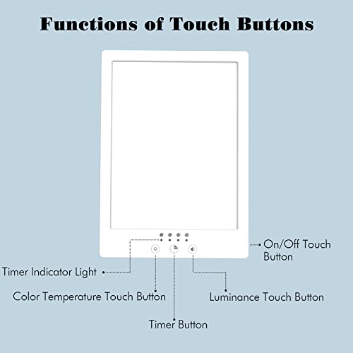 Light Therapy Lamp, Vacont UV-Free 12000 Lux Light Sun Lamp with 4 Timer Func...