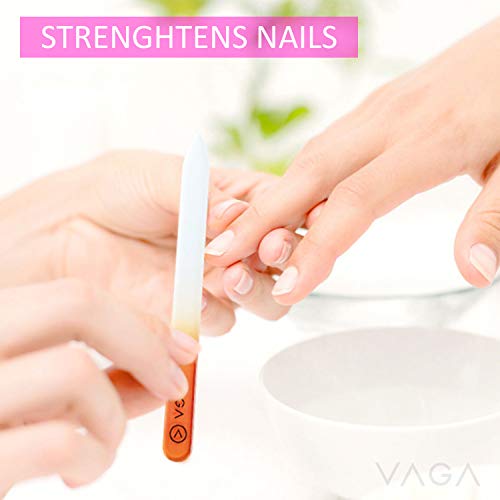 VAGA Crystal Glass Nail File Set of 4 Nail Care Crystals Glass Nail Files in ...