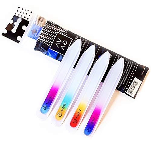 VAGA Crystal Glass Nail File Set of 4 Nail Care Crystals Glass Nail Files in ...