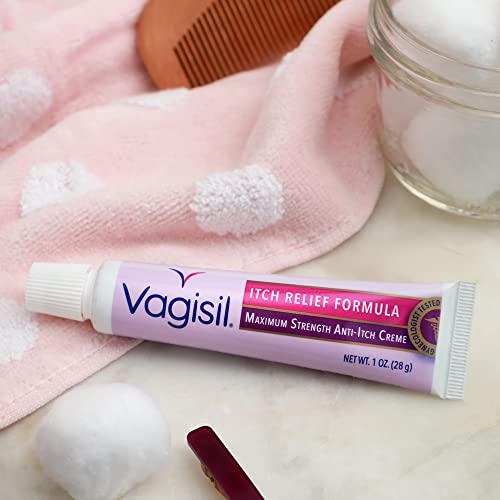 Vagisil Maximum Strength Feminine Anti-Itch Cream with Benzocaine for Women, ...