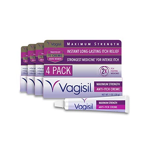 Vagisil Maximum Strength Feminine Anti-Itch Cream with Benzocaine for Women, ...