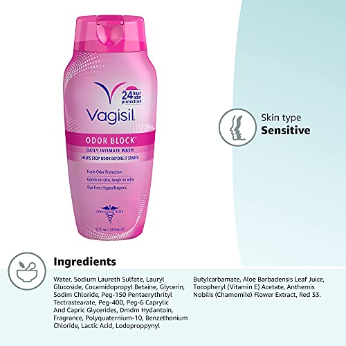 Vagisil Odor Block Daily Intimate Feminine Wash for Women, Gynecologist Teste...