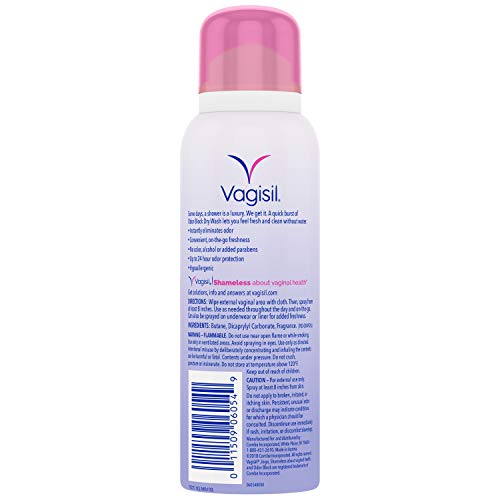 Vagisil Odor Block Feminine Dry Wash Deodorant Spray for Women, Gynecologist ...
