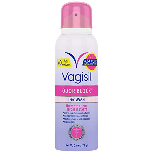 Vagisil Odor Block Feminine Dry Wash Deodorant Spray for Women, Gynecologist ...