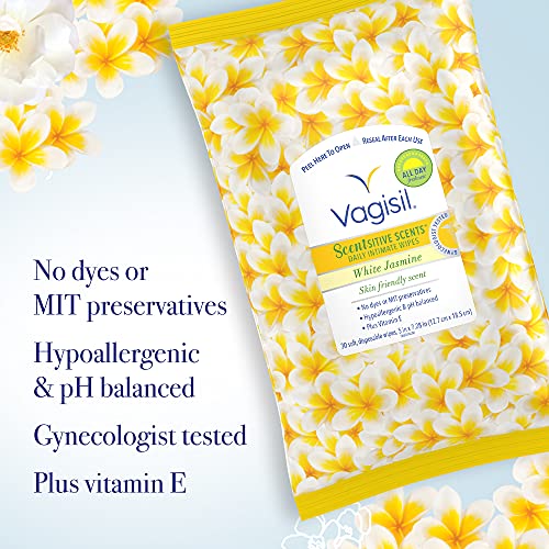 Vagisil Scentsitive Scents Daily Feminine Intimate Wipes for Women, Gynecolog...