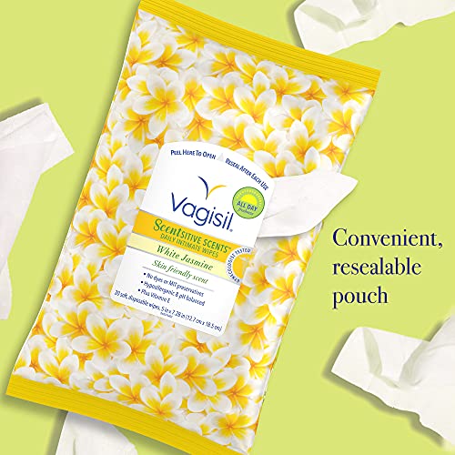 Vagisil Scentsitive Scents Daily Feminine Intimate Wipes for Women, Gynecolog...