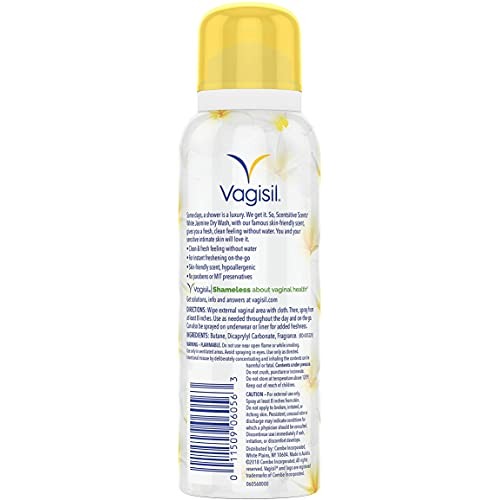 Vagisil Scentsitive Scents Feminine Dry Wash Deodorant Spray for Women, Gynec...