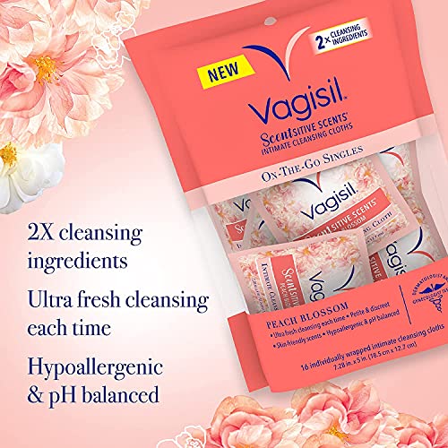 Vagisil Scentsitive Scents On-The-Go Feminine Cleansing Mini Wipes Bundle, pH...
