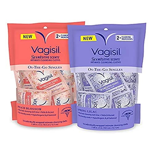 Vagisil Scentsitive Scents On-The-Go Feminine Cleansing Mini Wipes Bundle, pH...