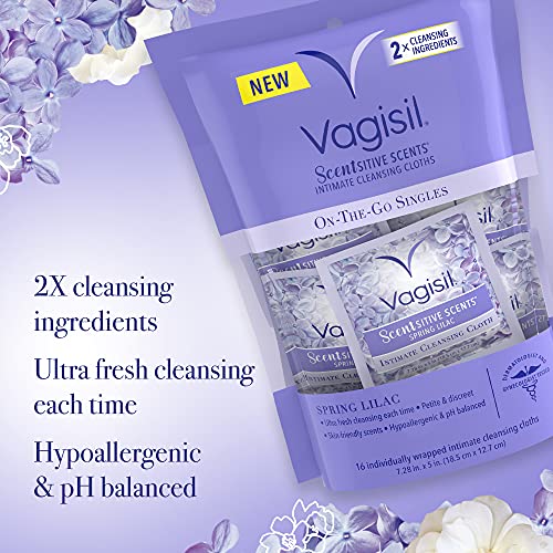 Vagisil Scentsitive Scents On-The-Go Feminine Mini Cleansing Wipes, pH Balanc...