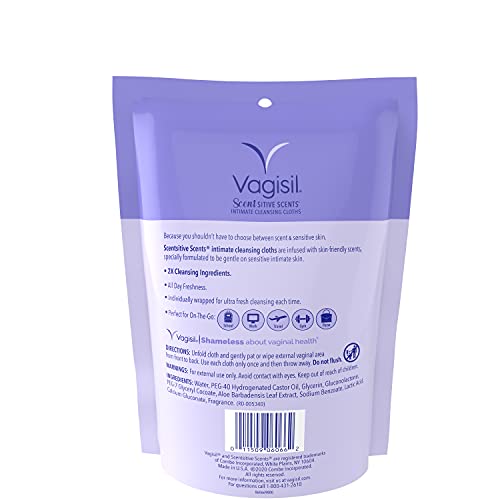 Vagisil Scentsitive Scents On-The-Go Feminine Mini Cleansing Wipes, pH Balanc...