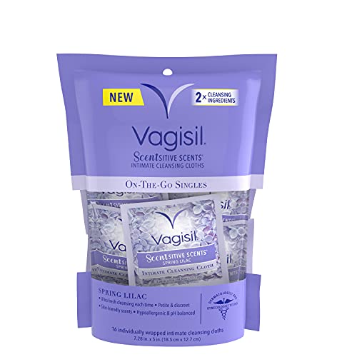 Vagisil Scentsitive Scents On-The-Go Feminine Mini Cleansing Wipes, pH Balanc...