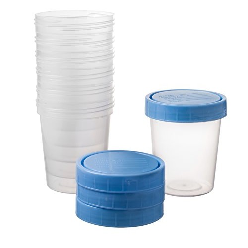 Specimen Cups With Leak Proof Screw on Lids - 4oz [Pack of 25] Non-Sterile Ur...