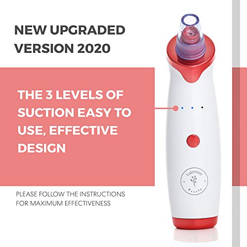 Valentine Beauty Blackhead Remover Pore Vacuum - Cleaner Rechargeable Pore Ex...