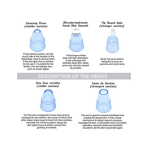 Valentine Beauty Blackhead Remover Pore Vacuum - Cleaner Rechargeable Pore Ex...