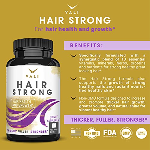 VALI Hair Strong Health & Growth Vitamins with Biotin, Keratin & Collagen - 6...
