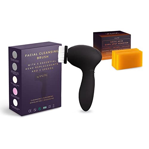 Valitic Dark Spot Remover Kit for Face - Facial Cleansing Brush and Kojic Aci...