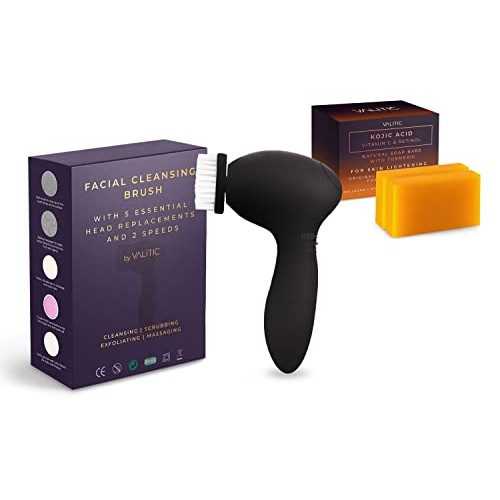 Valitic Skin Lightening Kit - Facial & Body Cleansing Brush and Kojic Acid So...
