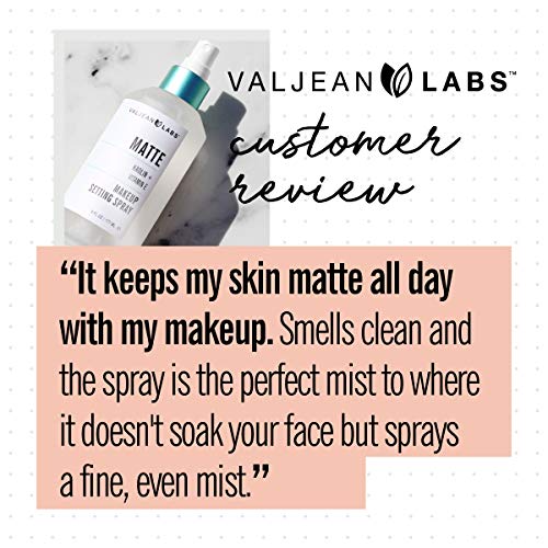 Valjean Labs Matte Makeup Setting Spray | Koalin + Vitamin E | Long-Lasting W...