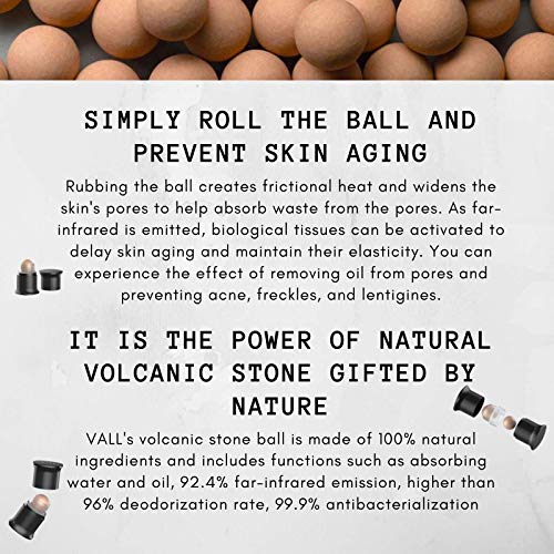Vall Oil-Absorbing Volcanic Face Roller, Made In Korea (Black)