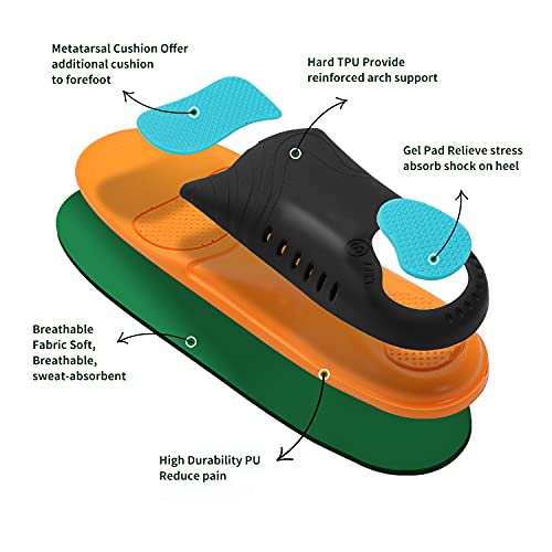 VALSOLE Plantar Fasciitis Orthotic Shoe Inserts,Athletic Running Insoles for ...