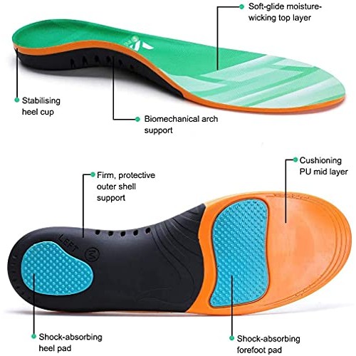 VALSOLE Plantar Fasciitis Orthotic Shoe Inserts,Athletic Running Insoles for ...