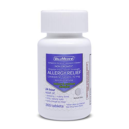 ValuMeds Loratadine 10mg | 365 Tablets | Non-Drowsy 24 Hour Allergy Relief | ...
