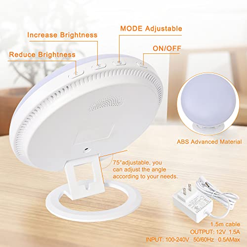 Light Therapy Lamp, UV-Free 10000-38600 Lux LED Therapy Light, 3 Color Temper...