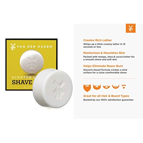 Van Der Hagen Men's Luxury Scented Shave Soap (Pack of 3)
