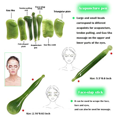 Vanchief 7Pcs Gua Sha Massage Tools Natural Resin Amber Guasha Scraper Facial...
