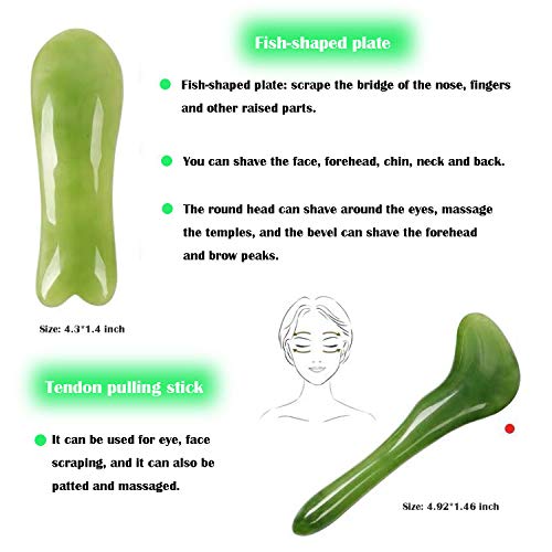 Vanchief 7Pcs Gua Sha Massage Tools Natural Resin Amber Guasha Scraper Facial...