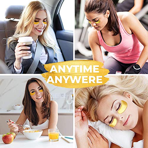 24K Gold Powder Gel Collagen Eye Masks Sheet Patch, Anti Aging, for Bags,Dark...