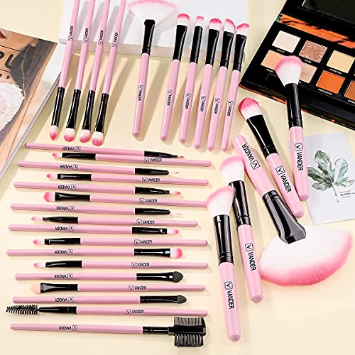 Makeup Brushes, VANDER 32pcs Professional Soft Synthetic Kabuki Cosmetic Eyeb...