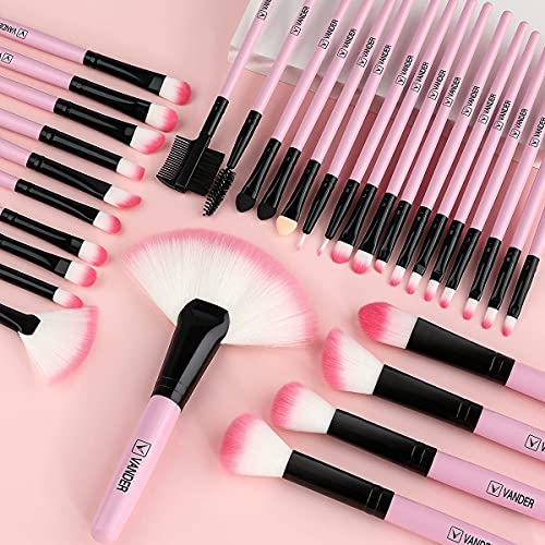 Makeup Brushes, VANDER 32pcs Professional Soft Synthetic Kabuki Cosmetic Eyeb...
