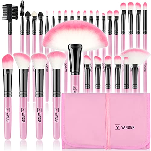 Makeup Brushes, VANDER 32pcs Professional Soft Synthetic Kabuki Cosmetic Eyeb...