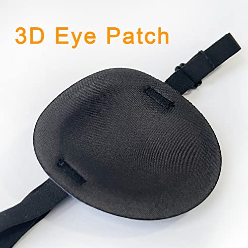 Pirate Eye Patches 2 Pack Adjustable Amblyopia Lazy Eye Patches for Adults an...