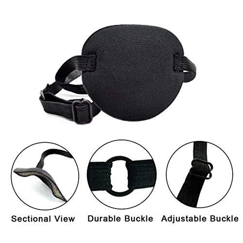 Pirate Eye Patches 2 Pack Adjustable Amblyopia Lazy Eye Patches for Adults an...