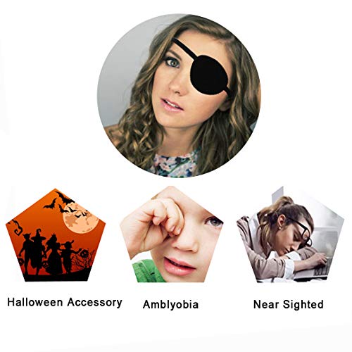 Pirate Eye Patches 2 Pack Adjustable Amblyopia Lazy Eye Patches for Adults an...