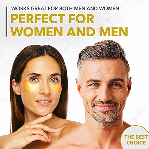 24k Gold Eye Masks-with Collagen Under Eye Patches, Dark Circles Under Eye Ge...