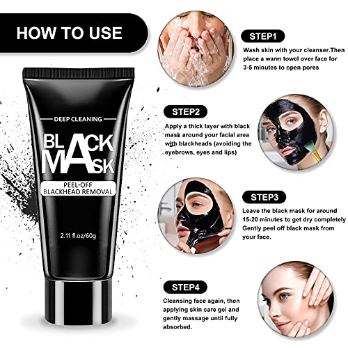 VANECL Blackhead Remover Mask ,Peel Off Mask, Activated Charcoal Face Mask fo...