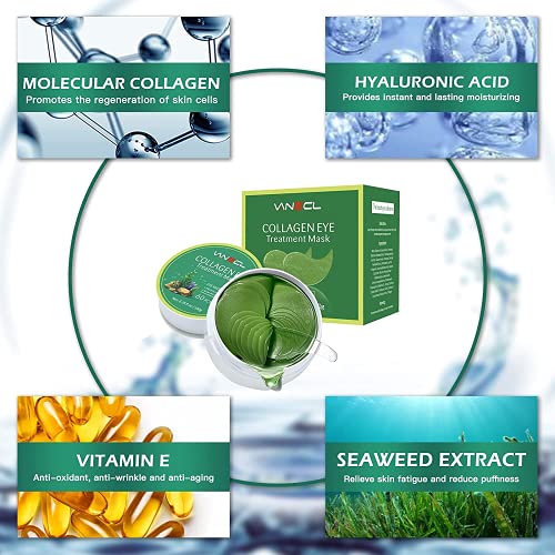 VANELC Eye Mask,Under Eye Patches with Collagen Seaweed,Eye Gel Treatment Mas...