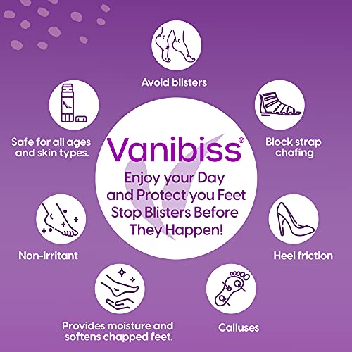 Vanibiss Foot Anti Blister Balm - Foot Blister Prevention - Anti Friction Bal...
