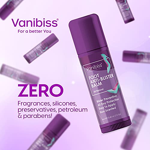 Vanibiss Foot Anti Blister Balm - Foot Blister Prevention - Anti Friction Bal...