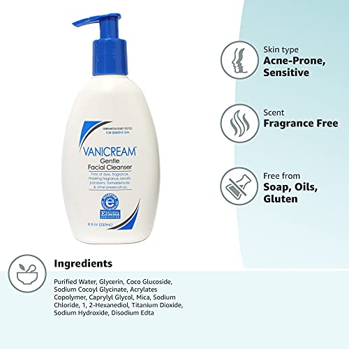 Vanicream Gentle Facial Cleanser with Pump Dispenser - 8 fl oz - Formulated W...