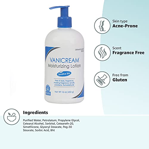 Vanicream Moisturizing Lotion with Pump | Fragrance and Gluten Free | For Sen...