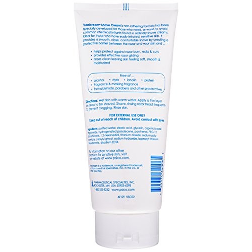 Vanicream Shave Cream | Fragrance, and Gluten Free | For Sensitive Skin | 6 O...
