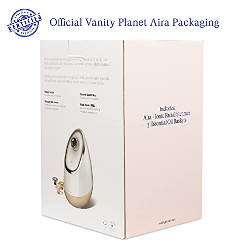 Vanity Planet Aira Ionic Facial Steamer - (Rose Gold) - Pore Cleaner that Det...