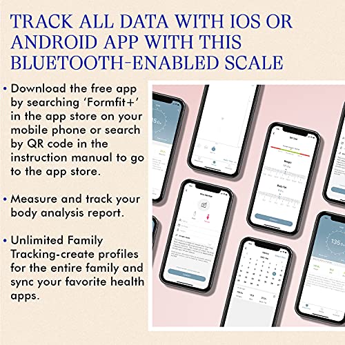 Vanity Planet Form Fit and Bluetooth Digital Body Analyzer - Smart Scale Trac...
