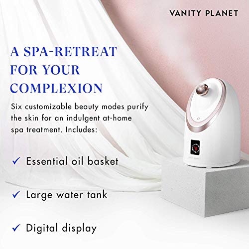 Vanity Planet Senia Hot and Cold Facial Steamer - Aromatherapy Facial Steamer...